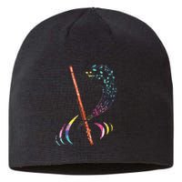 Flutist Treble Clef Classical Music Colorful Flute Sustainable Beanie