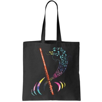 Flutist Treble Clef Classical Music Colorful Flute Bag