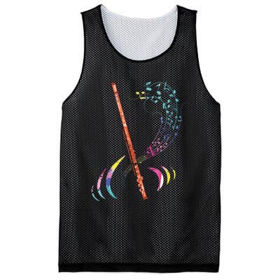 Flutist Treble Clef Classical Music Colorful Flute Mesh Reversible Basketball Jersey Tank