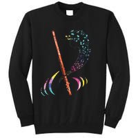 Flutist Treble Clef Classical Music Colorful Flute Tall Sweatshirt