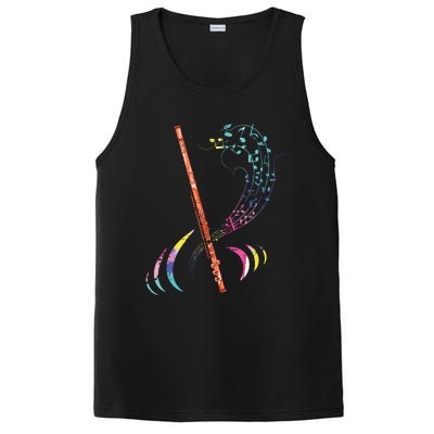 Flutist Treble Clef Classical Music Colorful Flute PosiCharge Competitor Tank