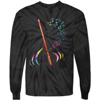 Flutist Treble Clef Classical Music Colorful Flute Tie-Dye Long Sleeve Shirt