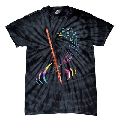 Flutist Treble Clef Classical Music Colorful Flute Tie-Dye T-Shirt