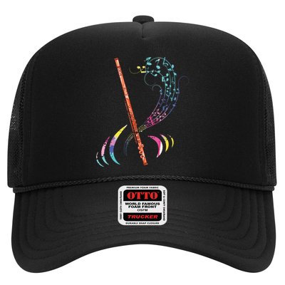 Flutist Treble Clef Classical Music Colorful Flute Trucker Hat