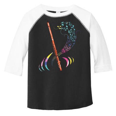 Flutist Treble Clef Classical Music Colorful Flute Toddler Fine Jersey T-Shirt