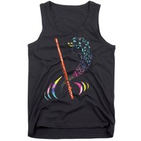 Flutist Treble Clef Classical Music Colorful Flute Tank Top