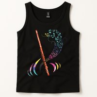 Flutist Treble Clef Classical Music Colorful Flute Tank Top
