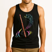 Flutist Treble Clef Classical Music Colorful Flute Tank Top