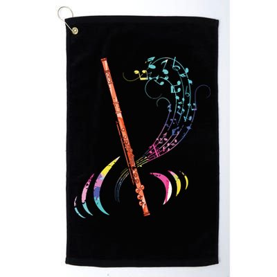 Flutist Treble Clef Classical Music Colorful Flute Golf Towel