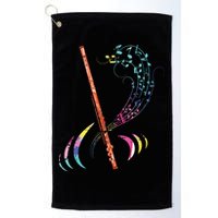 Flutist Treble Clef Classical Music Colorful Flute Golf Towel