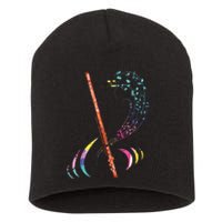 Flutist Treble Clef Classical Music Colorful Flute Short Acrylic Beanie