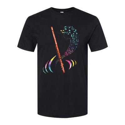 Flutist Treble Clef Classical Music Colorful Flute Softstyle CVC T-Shirt