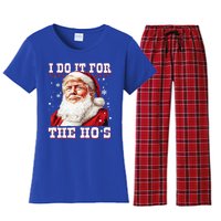 Funny Trump Christmas Santa Claus I Do It For The Hos Xmas Cool Gift Women's Flannel Pajama Set