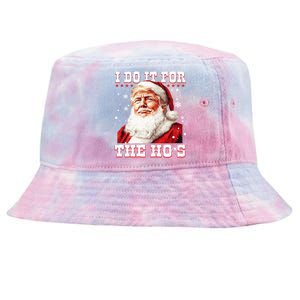 Funny Trump Christmas Santa Claus I Do It For The Hos Xmas Cool Gift Tie-Dyed Bucket Hat