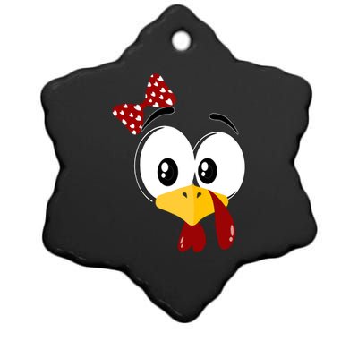 Funny Thanksgiving Cute Turkey Face Costume Autumn Ceramic Star Ornament