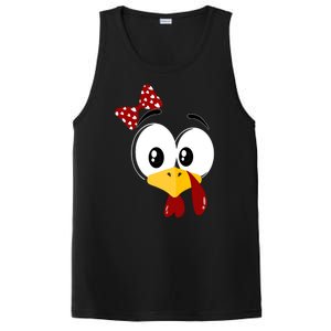 Funny Thanksgiving Cute Turkey Face Costume Autumn PosiCharge Competitor Tank