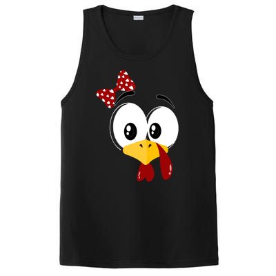 Funny Thanksgiving Cute Turkey Face Costume Autumn PosiCharge Competitor Tank