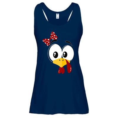 Funny Thanksgiving Cute Turkey Face Costume Autumn Ladies Essential Flowy Tank