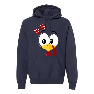 Funny Thanksgiving Cute Turkey Face Costume Autumn Premium Hoodie