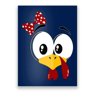 Funny Thanksgiving Cute Turkey Face Costume Autumn Poster