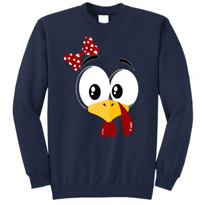 Funny Thanksgiving Cute Turkey Face Costume Autumn Tall Sweatshirt