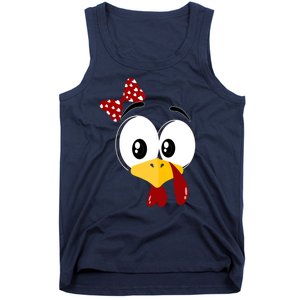 Funny Thanksgiving Cute Turkey Face Costume Autumn Tank Top