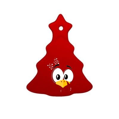 Funny Thanksgiving Cute Turkey Face Costume Autumn Ceramic Tree Ornament