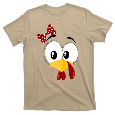 Funny Thanksgiving Cute Turkey Face Costume Autumn T-Shirt