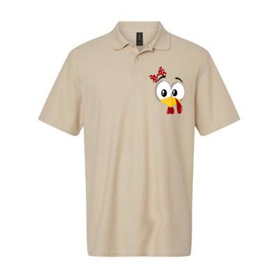 Funny Thanksgiving Cute Turkey Face Costume Autumn Softstyle Adult Sport Polo