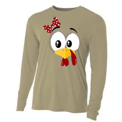 Funny Thanksgiving Cute Turkey Face Costume Autumn Cooling Performance Long Sleeve Crew