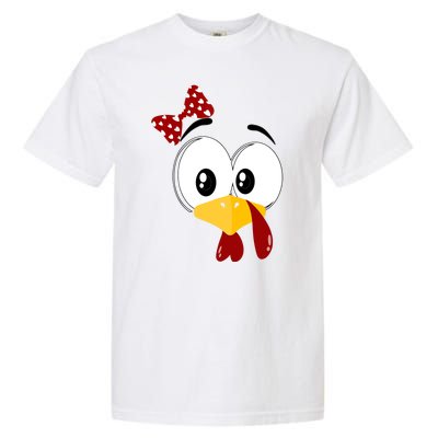 Funny Thanksgiving Cute Turkey Face Costume Autumn Garment-Dyed Heavyweight T-Shirt