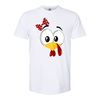 Funny Thanksgiving Cute Turkey Face Costume Autumn Softstyle® CVC T-Shirt