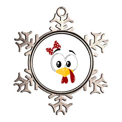 Funny Thanksgiving Cute Turkey Face Costume Autumn Metallic Star Ornament