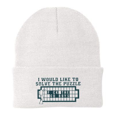 Fuck The Cowboys Funny I Would Like To Solve The Puzzle Knit Cap Winter Beanie