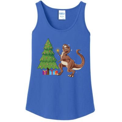 Funny Trex Christmas Tree Topper Gift Ladies Essential Tank