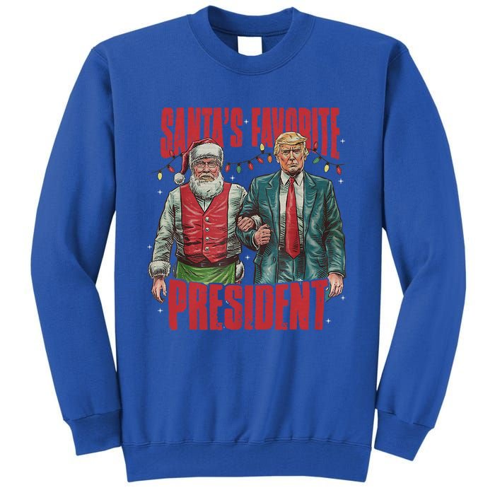 Funny Trump Christmas SantaS Favorite President Vintage Gift Tall Sweatshirt