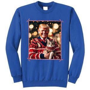 Funny Trump Christmas For Cat Lovers Gift Sweatshirt