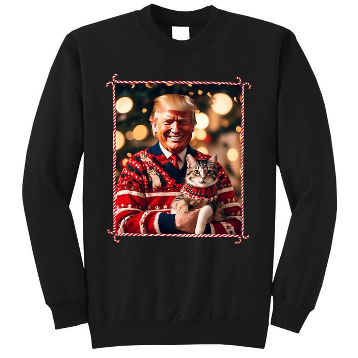 Funny Trump Christmas Sweater For Cat Lovers Sweatshirt