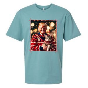 Funny Trump Christmas Sweater For Cat Lovers Sueded Cloud Jersey T-Shirt