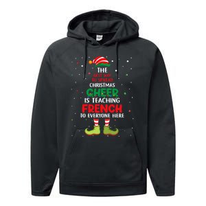 French Teacher Christmas Elf Christmas Cheer Performance Fleece Hoodie