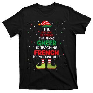 French Teacher Christmas Elf Christmas Cheer T-Shirt