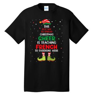 French Teacher Christmas Elf Christmas Cheer Tall T-Shirt