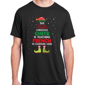 French Teacher Christmas Elf Christmas Cheer Adult ChromaSoft Performance T-Shirt