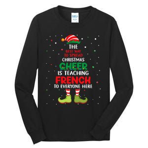 French Teacher Christmas Elf Christmas Cheer Tall Long Sleeve T-Shirt