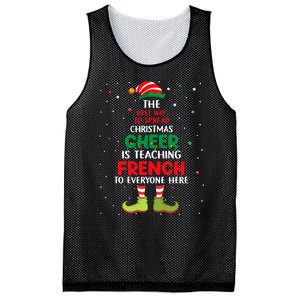 French Teacher Christmas Elf Christmas Cheer Mesh Reversible Basketball Jersey Tank