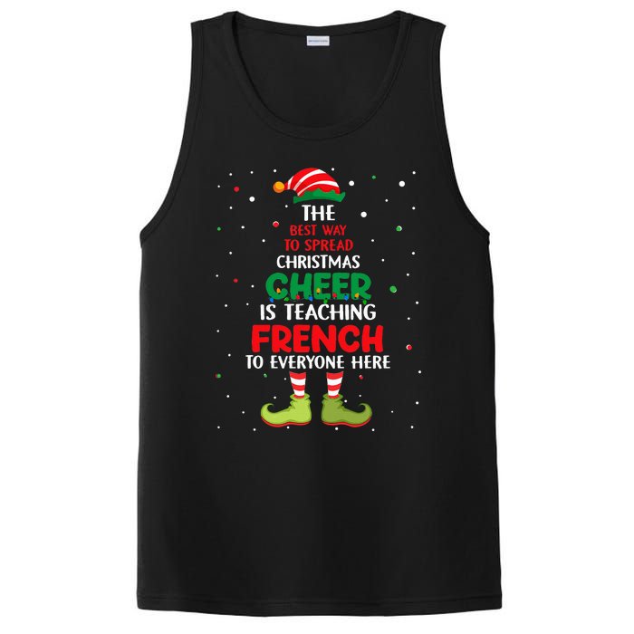 French Teacher Christmas Elf Christmas Cheer PosiCharge Competitor Tank