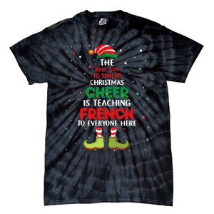 French Teacher Christmas Elf Christmas Cheer Tie-Dye T-Shirt