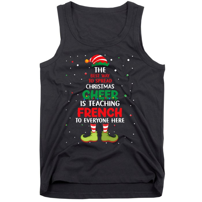 French Teacher Christmas Elf Christmas Cheer Tank Top