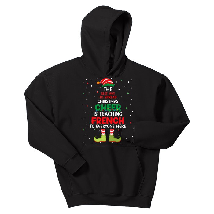 French Teacher Christmas Elf Christmas Cheer Kids Hoodie