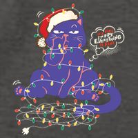 Funny Tangled Christmas Lights Cat Im Fine Everything Is Fine Vector Backpack